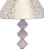 Beige & Gold Shade Table Lamp With Metal Base