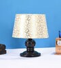 Beige & Gold Shade Table Lamp With Metal Base