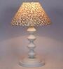 Beige & Gold Shade Table Lamp With Metal Base