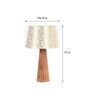 Skyline Beige and Gold Fabric Shade Night Lamp With Wood Base