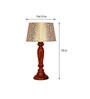 Shizen Beige and Gold Fabric Shade Night Lamp With Wood Base