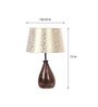 Marigot Beige and Gold Fabric Shade Night Lamp With Wood Base