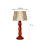 Mace Beige and Gold Fabric Shade Night Lamp With Wood Base