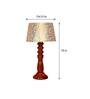 Confined Beige and Gold Fabric Shade Night Lamp With Wood Base