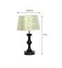 Vrikshya Beige and Gold Fabric Shade Night Lamp With Wood Base