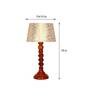 Siena Beige and Gold Fabric Shade Night Lamp With Wood Base