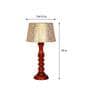 Fauci Beige and Gold Natural Fiber Shade Night Lamp With Wood Base