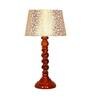 Siena Beige and Gold Fabric Shade Night Lamp With Wood Base