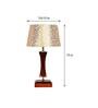 Trieste Beige and Gold Fabric Shade Night Lamp With Wood Base