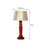 Century Beige and Gold Fabric Shade Night Lamp With Wood Base