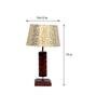 Chelsfield Beige and Gold Fabric Shade Night Lamp With Wood Base
