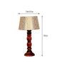 Lavery Beige and Gold Fabric Shade Night Lamp With Wood Base