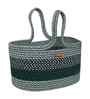 Beige & Green Polypropelyene Floris Tote Storage Basket