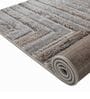 Beige & Grey Contemporary Freize 6 x 9 Feet  Machine -Made Carpet