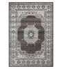 Beige & Grey Traditional PP Heatset 6 x 9 Feet  Machine -Made Carpet