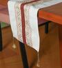 Beige & Maroon Floral Cotton Blend (12 x 84 ) Table Runner