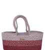 Beige & Maroon Polypropelyene Floris Tote Storage Basket