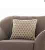 Beige & Natural 100% Cotton Geometric 16X16 Inches Knitted Cushion Cover
