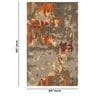 Beige & Orange Abstract Wool And Viscose 5 ft x 7 ft Hand tufted Carpet 