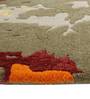 Beige & Orange Abstract Wool And Viscose 6 ft x 9 ft Hand tufted Carpet 