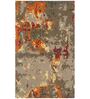 Beige & Orange Abstract Wool And Viscose 6 ft x 9 ft Hand tufted Carpet 