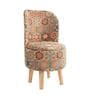 Beige & Red Texture Printed Chair & Stool