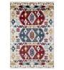 Beige & Red Traditional PP Heatset 3 x 5 Feet  Machine -Made Carpet
