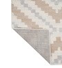 Beige & Silver Abstract Polyester 3 x 5 Feet Machine Made Carpet