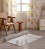 Beige & Silver Abstract Polyester 3 x 5 Feet Machine Made Carpet
