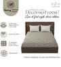 Beige & White Glace Cotton Self Design Elastic Fitted King Bedsheet With 2 Pillow Covers