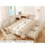 Beige & White Solids 7 Pcs PVC & Spandex Table Cover With 6 Chair Cover
