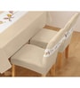 Beige & White Solids 7 Pcs PVC & Spandex Table Cover With 6 Chair Cover