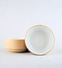(Set Of 2) Beige & White Stoneware Snack Bowl