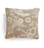 Beige Cotton Linen Florista- Embroidery 18X18 Inches Knitted Cushion Cover