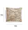 Beige Cotton Linen Florista- Embroidery 18X18 Inches Knitted Cushion Cover
