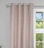 Beige Solid Cotton Blend 5 Ft Light Filtering Eyelet Window Curtain
