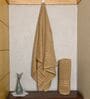 Beige Cotton Solid 550 GSM 2 Pcs Bath Towels