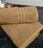 Beige Cotton Solid 550 GSM 2 Pcs Bath Towels