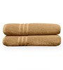 Beige Cotton Solid 550 GSM 2 Pcs Bath Towels