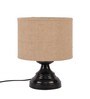 Beige  Jute  Shade Country Table Lamp With Black  Base