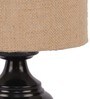 Beige  Jute  Shade Country Table Lamp With Black  Base