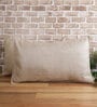 Beige Solid 210TC Jute 17 x 27 Inches Pillow Covers (Set of 2)