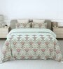 Blue And Red Printed 180 TC Pure Cotton King Sized Bedsheet with 2 Pillow Covers