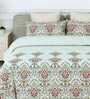Blue And Red Printed 180 TC Pure Cotton King Sized Bedsheet with 2 Pillow Covers