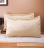 Beige Solid 210TC Satin 17 x 27 Inches Pillow Covers (Set of 2)