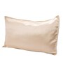 Beige Solid 210TC Satin 17 x 27 Inches Pillow Covers (Set of 2)
