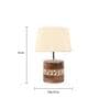 Shady Beige Fabric Shade Table Lamp With Mango wood Base
