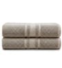 Beige Soft Cotton 500 GSM Solid Bath Towel Pack Of 2