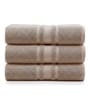 Beige Soft Cotton 500 GSM Solid Bath Towel Pack Of 3