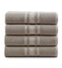 Beige Soft Cotton 500 GSM Solid Bath Towel Pack Of 4